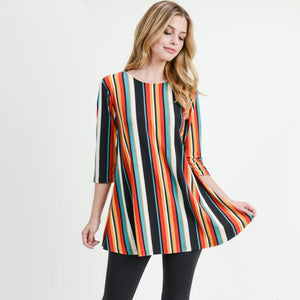 Sassy Multicolor Striped Tunic