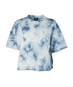 Women's Clifton Short Sleeve Sweatshirt 5254 - Washed Blue Tie-Dye