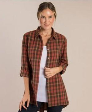 Simply Noelle Plaid Zipper Back Top - XSmall (4-6)