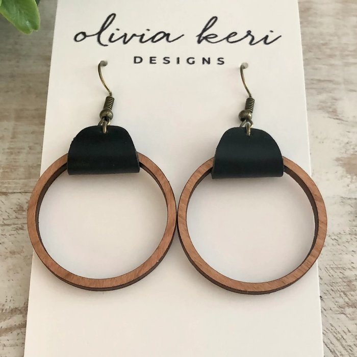 Earrings - Wood Hoops