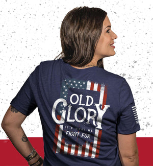 Old Glory What We Fight For Women's Short Sleeve - Navy