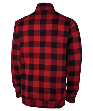 Crosswind Quarter Zip Sweatshirt - Red and Black Check