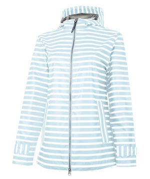 Rainjacket 5990 - Stripe Aqua and White