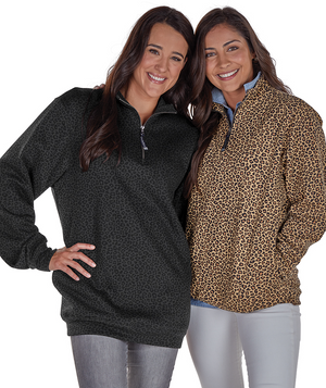 Crosswind Quarter Zip Sweatshirt - Leopard