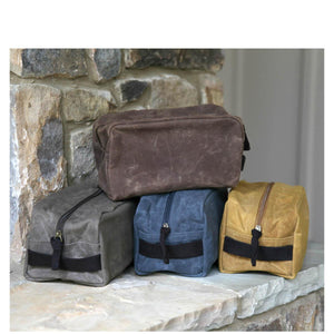 Waxed Canvas Travel Kit - Slate