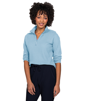 Women's Waffle Quarter Zip Pullover - Chambray