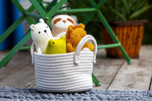 Knitted Nursery Rattle - Lion - 7"