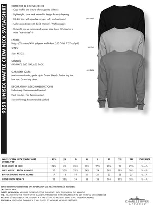 Waffle Crew Neck Sweatshirt (Unisex Fit) - Sage