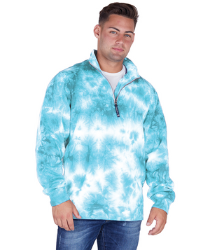 Crosswind Quarter Zip Sweatshirt Tie-Dye 9359T - Aqua