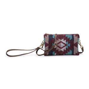 Riley Crossbody Wristlet - Aztec Wine Teal