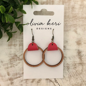 Earrings - Wood Hoops