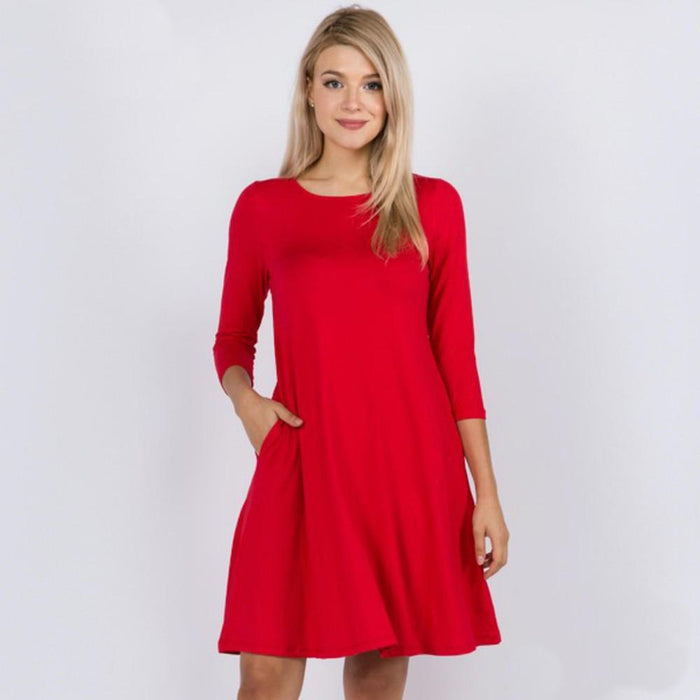 Women's Swing Dress - Red