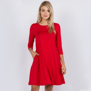 Women's Swing Dress - Red