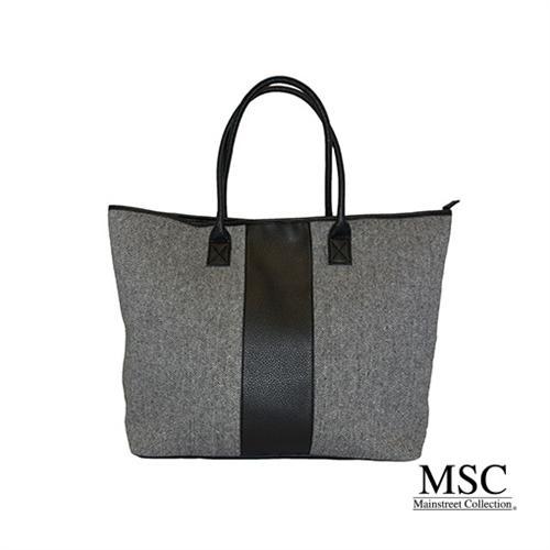 Black Herringbone Carry On Duffle