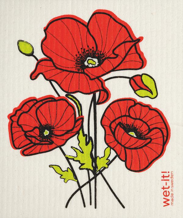 Wet-It! Swedish Cloth - Poppy Flower