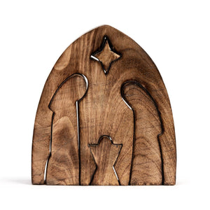 Christmas - Silhouette Wood Nested Triptych Nativity