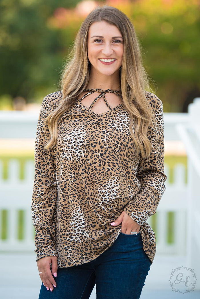 Criss Cross All the Way Top - Leopard