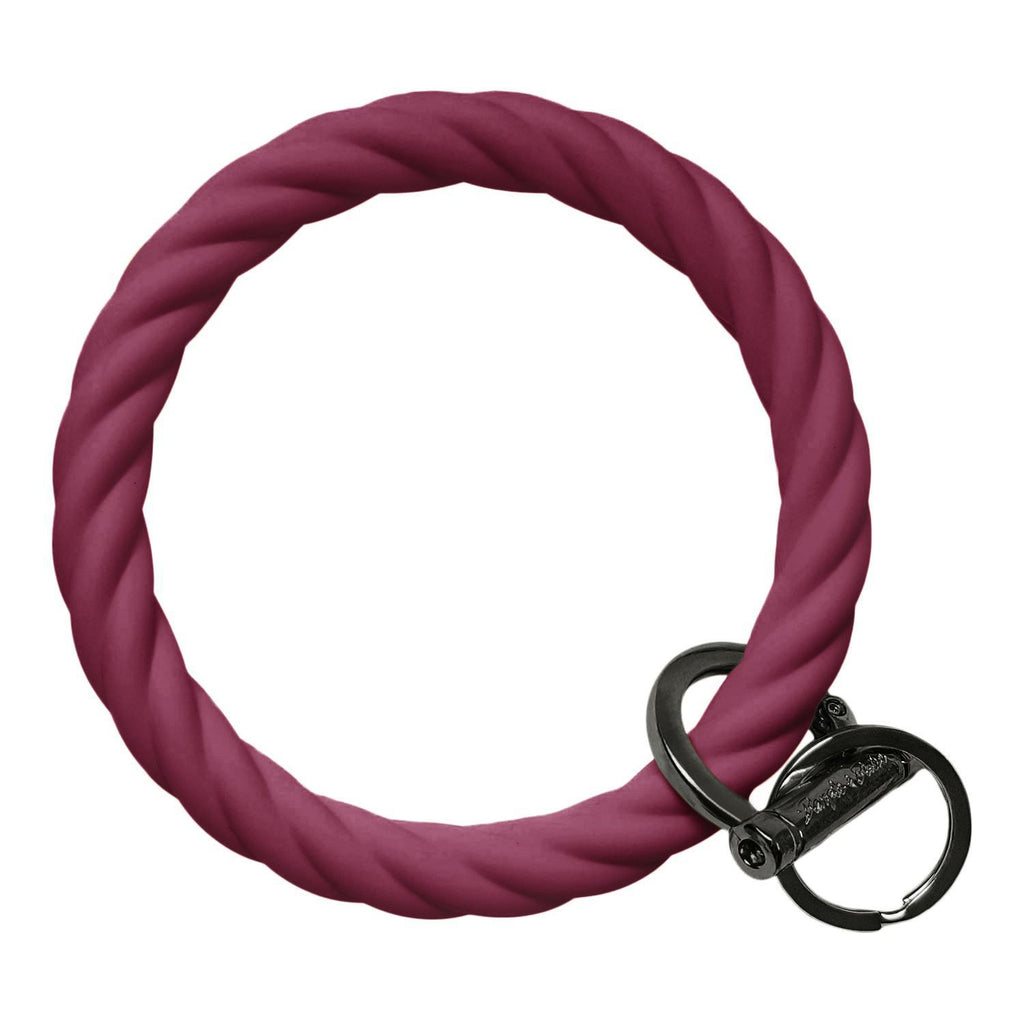 Twisted Bracelet Key Chain - Maroon