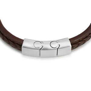 Journey Men's Adjustable Leather Bracelet - Brown