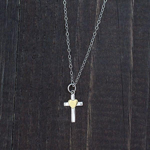 Necklace - He First Loved Us (Sterling SIlver & Gold)