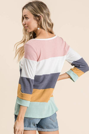 Cotton Candy Color Block Top - Multicolor
