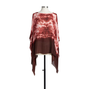 Tie Dye Poncho - Brick Red