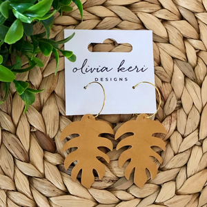 Earrings - Monstera Leaf