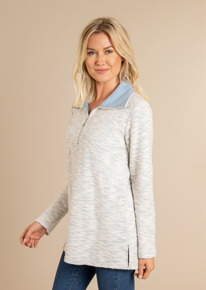 Simply Noelle Textured Zip Up Pullover - Small/Medium (8-10)