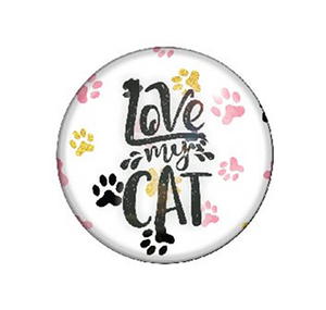 Badge Button - Printed - Love My Cat