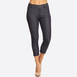 Nantucket Women's Classic Skinny Capri Jeggings - Navy