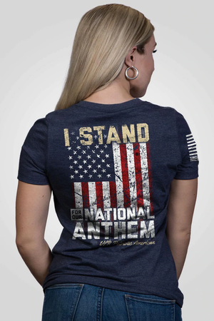 I Stand Women's Relaxed Fit V-Neck Shirt - Navy