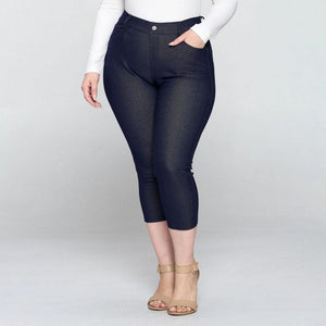 Nantucket Women's Classic Plus Size Capri Jeggings - Navy