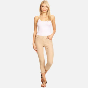 Nantucket Women's Classic Skinny Capri Jeggings - Camel