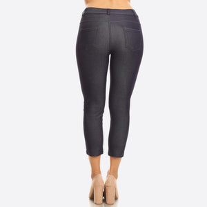 Nantucket Women's Classic Skinny Capri Jeggings - Navy
