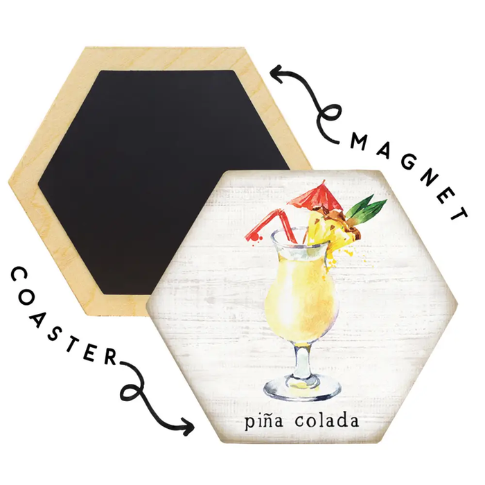 Wood Coaster with Magnetic Back