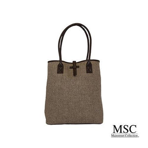 Brown Herringbone Hampton Tote