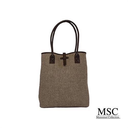 Brown Herringbone Hampton Tote