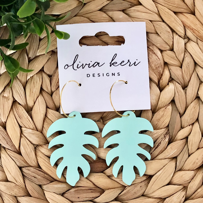 Earrings - Monstera Leaf