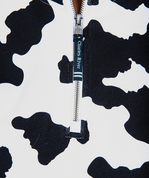 Crosswind Quarter Zip Sweatshirt - Black Cow Print