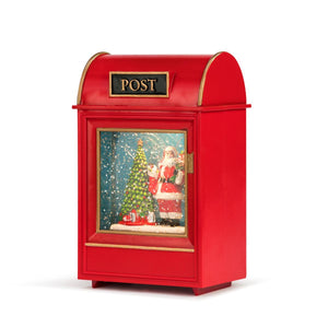Christmas - Lit Musical Santa Post Snow Globe