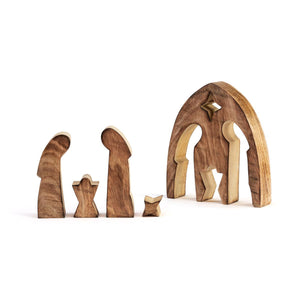 Christmas - Silhouette Wood Nested Triptych Nativity