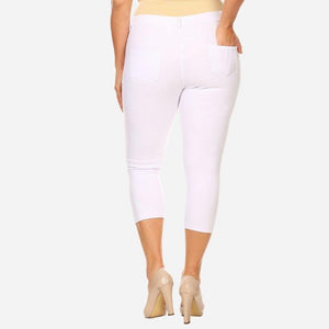 Nantucket Women's Classic Plus Size Capri Jeggings - White