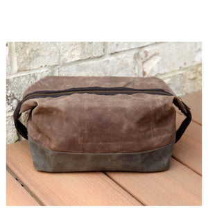 Waxed Top Zip Dopp Kit