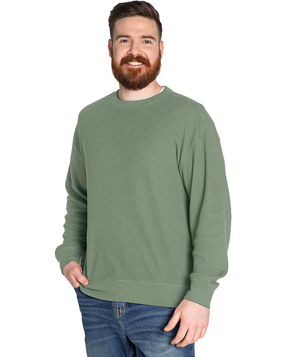 Waffle Crew Neck Sweatshirt (Unisex Fit) - Sage