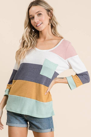 Cotton Candy Color Block Top - Multicolor