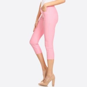 Nantucket Women's Classic Skinny Capri Jeggings - Light Pink