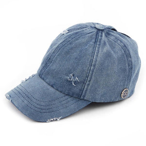 C.C. Criss Cross Pony Cap with Button for Face Masks