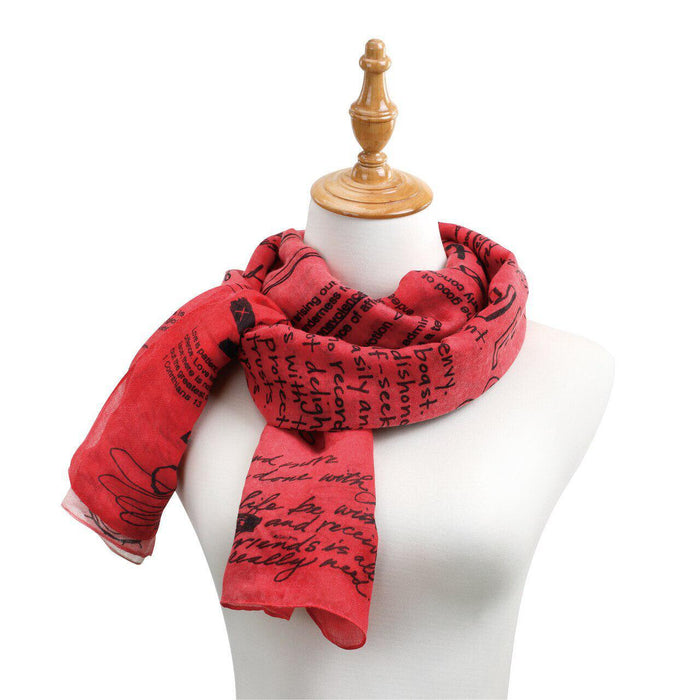 Scarf - Red Ombre Rectangle Scarf - Love from Poetic Threads