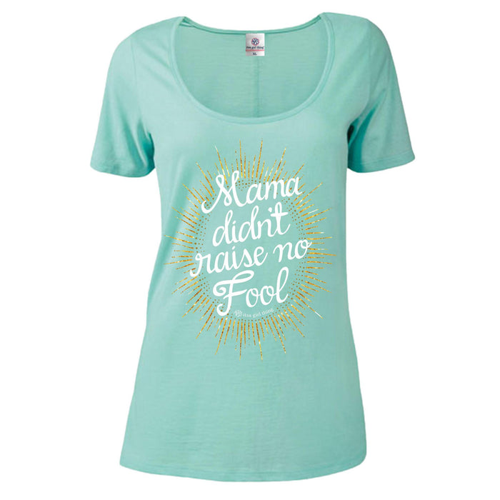 Itsa - Short Sleeve Scoop Neck - Mama Didn't Raise No Fool - Celadon