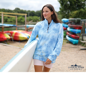 Crosswind Quarter Zip Sweatshirt Tie-Dye 9359T - Blue